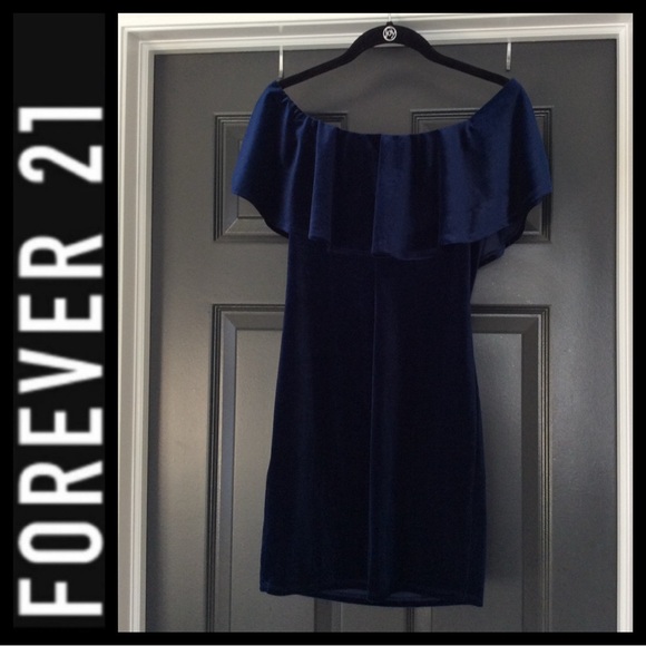 Forever 21 Navy Off-Shoulder Dress - Picture 4 of 5